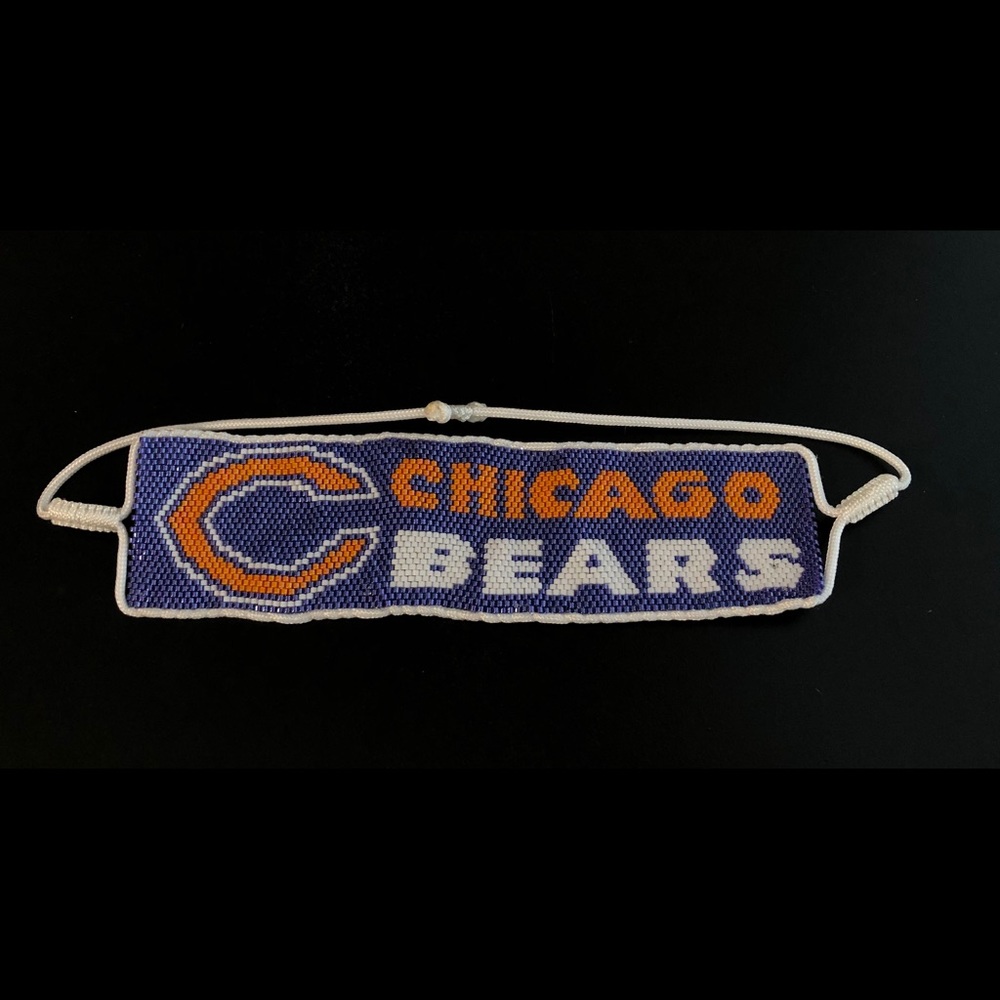 💥Chicago Bears Hand Beaded Adjustable Bracelet💥